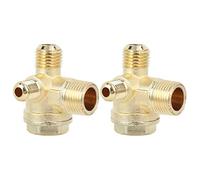 2 PCS Check Valve 3 Way Air Compressor Check Valve Tube Central Pneumatic Tool Male Threaded Non Return Check Valve for Direct Air Compressor