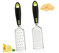 2 Pcs Cheese Grater, Small Graters for Kitchen Lemon Zester Grater Tool, Stainless Steel Garlic Graters Different Hole Types for Grind and Planing Wire Cheese Gingers Chocolate Coconut Carrot