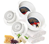 2 PCS Cheese Mold 1,6QT - 2 PCS Follower - 2 PCS Cheesecloth 100% Cotton for Semi-Hard and Hard Cheeses- Homemade Cheese Making Supplies - Molde Para Queso Fresco Casero - Cheese Making Kit Press