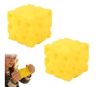 2 PCS Cheese Squishy Lovely Unbreakable, Cheeses Squishy, Squishys Cheese, Stress Ball Cheese Block Squishy Sensory Fidget Toy, Cheese Maltose Toy Prize for Squeeze Toy Kids Sensory Adults