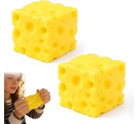 2 PCS Cheese Squishy Lovely Unbreakable Cute Cheese Cute Toy Soft Foam Stress Toy for Men Women for Stress Relief Squeeze Ball