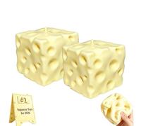 2 PCS Cheese Squishy, New Realistic Cheese Shaped Squeezes Balls, Slow Rising Sensory Stress Squeeze Slow Rising Stress Relief Soft Cute Anxiety Cheese Gifts Party Favor (Yellow)