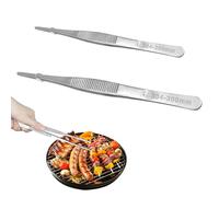 2 Pcs Chef Tweezers (20CM and 30CM), Stainless Steel Cooking Tweezers with Precision Serrated Tips for Baking, Plating and Barbecue