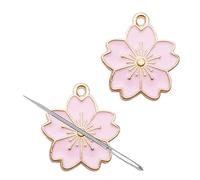 2 Pcs Cherry Blossom Needle Minders Sakura Needle Nanny Magnetic Needle Holders Cross Stitch Embroidery Accessories Pink
