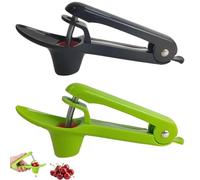 2 Pcs Cherry Pitter, Cherry Stoner Remover, Cherry Destoner Tool for Cherries and Olives, Cherry Pip Remover with Green and Black, Cherry Stone Remover Kitchen Gadget, for Making Cherries Olives Jam