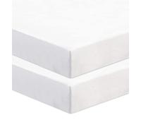 2 Pcs Chicco Next to Me Compatible Crib Fitted Sheets - 100% Pure Cotton, High Thread Count, Soft & Durable (83-85 x 50-51 cm, White)