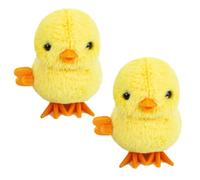 2 PCS Chick Plush Wind Up Toys, Easter Chicks, Easter Jumping Chicken Toys for Kids, Wind up Toys for Kids Easter Basket Stuffers, Easter Gifts Party Favors - Animals Plush Wind Up Toy