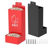 2 Pcs Chicken Oyster Shell Feeder, Gravity No Waste Wall Mounted Iron Feeder Box with Screws for Poultry Hens Ducks Geese Fence Wall Accessories