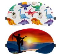2 PCS Chineses Wushu Fighter with Sword Sleep Mask, Eye Mask for Men Women, No Pressure Night Eye Cover, Breathable Sleeping Eye Mask, Light Blocking