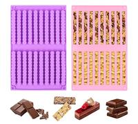 2 PCS Chocolate Bar Moulds, Chocolate Moulds Deep, Silicone Chocolate Mould, Chocolate Granola Bar Deep Silicone Mould for DIY Chocolate Molds Silicone Candy Fudge Bars