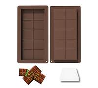 2 Pcs Chocolate Moulds Silicone Big Chocolate Bar Moulds Deep Chocolate Mould Thick Chocolate Bar Mould Candy Moulds for Chocolate Lovers Homemade Dubai Chocolate with a Baking Spatula