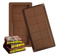 2 PCS Chocolate Soft Molds Deep Chocolates Bar Moulds Dubai Chocolates Mould Models Thick Chocolate Bar Mould,Food Grade Chocolat Big and Thick Chocolat Moulds Dessert Models