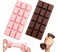 2 Pcs Chocolate Squishy, Cheese Butter Squishy, Realistic Food, Slow Rising Toast, Soft Butter and Cheese Fidget Toys for Stress Relief, Home Office Desktop Decor