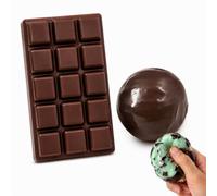 2 PCS Chocolate Squishy Wax Cracking Squishy, Two-Piece Decorative Ornament Set with Textured Spherical Decor and Slab Decor, Table Display Pieces for Collectors and Interior Styling Enthusiasts