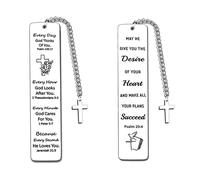 2 Pcs Christian Bookmark, Inspirational Bookmarks Gifts, Inspirational Bible Verse Bookmark, Christian Gifts, for Birthday Graduation Communion Christmas Thanksgiving