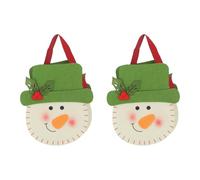 2 PCS Christmas Candy Handbag, Santa and Snowman Design - Soft Felt Non-Woven Fabric, Spacious and Memorable Xmas Party Favors