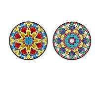 2 Pcs Christmas Diamond Painting Napkin Ring, Diamond Art Table Napkin Rings for Beginner, Handmade 5D Diamond Napkin Ring for Family Dinner Wedding Party -05