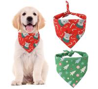 2 Pcs Christmas Dog Bandanas, Christmas Dog Gifts,Washable Triangle Dog Kerchief Scarf ,Xmas Costume Accessories for Puppy Small Medium Large Dogs Cats Pets