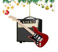2 Pcs Christmas Guitar Decorations, 2D Acrylic Christmas Tree Ornaments Decor, Musical Instruments Decorations, Present For Guitarist And Music Lovers