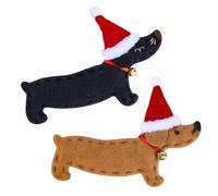 2 Pcs Christmas Hanging Dachshund Ornaments - Sausage Dog Tree Pendants for Lovers - Party Decorations
