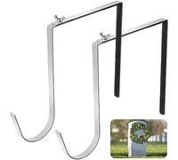 2 Pcs Christmas Headstone Wreath Hanger- Fit 6"-11" Adjustable Cemetery Tombstone Wreath Holder- Stainless Steel Cemetery Gravestone Wreath Stand for Christmas Easter Memorial Day Gravestone Decoratio