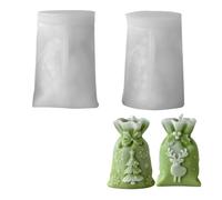2 Pcs Christmas Moulds Silicone, 3D Elk Christmas Bags Silicone Molds, Easy Demoulding, Resin Moulds DIY Craft Resin Casting Molds for Making 3D Candles, Soap & Xmas Ornaments (A)