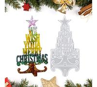 2 pcs Christmas Resin Moulds We Wish You A Merry Christmas Silicone Moulds 3D Christmas Tree Letter Epoxy Resin Mold for Xmas Gift DIY Home Decoration