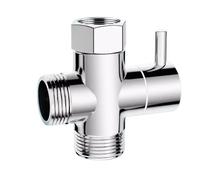 2 PCS Chrome Bathroom Toilet Bidet G1/2" T-Adapter Shower Diverter Valve Faucet Tee Connector for Bathroom Toilet