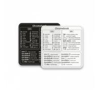 2 PCS Chromebook Keyboard Shortcut Stickers - Black & Clear Vinyl, Tear & Water Resistant, No Residue, Compatible with Chromebook 11”-17” Laptops