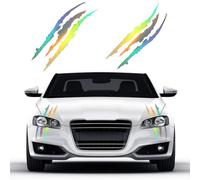 2 PCS Claw Mark Car Decal,Headlight Car Stickers,Monster Claw Marks Reflective Sticker,Stripes Scratch Decal Vinyl for Cars,Window,Motorcycles (Laser color)
