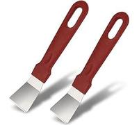 2 Pcs Cleaning Scraper,Stainless Steel Oven Scraper, Non-Scratch Glass and Ceramic Cleaning Tool with Plastic Handle,Grease Scraper for Ovens, Stoves, Induction Hob,Freezer