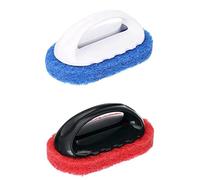 2 Pcs Cleaning Scrub with Handle Kit Abrasive Pads Brush Bathtub Tile Cleaning Sponge Brush Quick Clean Heavy Duty Griddle Pad BBQ Grill Pan Cleaner Brush for Kitchen Bathroom Cleaning Supplies
