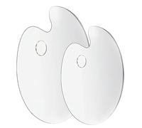 2 PCS Clear Acrylic Paint Palette - Oval Transparent Painting Palette with Thumb Hole - Ideal for Oil, Watercolour & Acrylic Painting - Perfect Artist Palette for DIY Art, Crafts & Studio Use