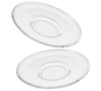 2 Pcs Clear Glass Saucers Round Decorative Plates for Coffee Mugs Snack Storage and Tea Cups Elegant Glass Dishes for Home Kitchen Use