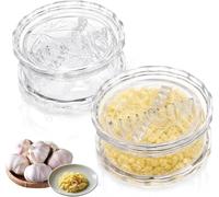 2 PCS Clear Manual Garlic Twister and Ginger Mincer Tool, Manual Garlic Twister & Masher, Multi-Functional Mincer for Garlics, Ginger, Onion, Nuts, Impact Resistant Kitchen Gadget & Home Accessory