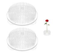 2 Pcs Clear Plastic Flower Frog,Pin Holders Frogs Arrangements,Stem Holder Flowers,Stable Floral Grid for Reusable Aquatic Plant Arranging Clay Support Decor Arranger for Vase,Home,Garden,Decoration