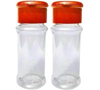 2 Pcs Clear Small Plastic Salt Pepper Shaker Seasoning Jar Vinegar Cruet BottlePot Kitchen Accessories,alt Container,Convenient Clear Spice Dispenser Salt Shakers，Travel Salt and Pepper Shakers