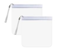 2 Pcs Clear Travel Toiletry Bags, Airport Security Liquids Bags 20x20cm, Waterproof and Leakproof, Travel Accessories Makeup Holiday Essentials Luggage for Men Women