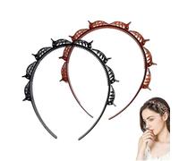 2 Pcs Clip Headbands for Women's Hair, Double Bangs Hairpin Headbands, Butterfly Clip Headband, Multi-Layer Teeth Comb Hair Hoop Headband With Clips Attached Accessories for Women Girl