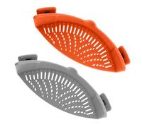 2 Pcs Clip on Strainer, Pot Strainer for Pasta Meat Vegetables Fruit, Silicone Strainers - Fit All Pots and Bowls.