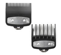 2 Pcs Clipper Guards for Wahl Clippers 0.5 1.5, Hair Clipper Guards, Hair Clipper Attachments, Clipper Set with Clip 1/16 Inch and 3/16 Inch Replacement Standard Fitting Comb (Black)