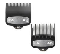 2 Pcs Clipper Guards for Wahl Clippers 0.5 1.5, Hair Clipper Guards, Hair Clipper Attachments, Clipper Set with Clip 1/16 Inch and 3/16 Inch Replacement Standard Fitting Comb, Black