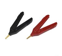 2 PCS Clips with Clip Kelvin Sensing, Gold Plated Copper for Electrical Engineering, 20A Current, 90mm Length, Black + Red