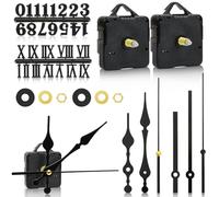 2 Pcs Clock Mechanisms Battery Powered, DIY Silent Quartz Clock Mechanism Movement Kits Long and Short Shaft, Replacement Clock Movement, Motor Replacement Repair Parts Kits (Shaft Length16mm 18mm)