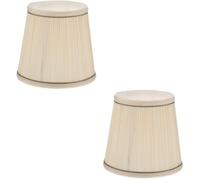 2 Pcs Cloth Lamp Shade Tapered Barrel Design for E14 Bulb Holder | Metal Frame with Fabric Cover, Closed Top Fitting, for Reading Corners and Living Rooms