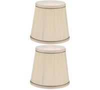 2 Pcs Cloth Lampshade for E14 Ceiling Light, Tapered Barrel Shade | Fabric and Metal Support, Closed-top Design, Reduces Glare, Suitable for Living Room Renovation and Renters