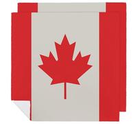 2 PCS Cloth Napkins Set Retro Canada Flag Pattern Reusable Dinner Napkin Cloth Table Napkin for Parties Christmas Weddings 18.7x18.7 Inch