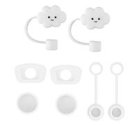 2 PCS Cloud Straw Cover Cap, 6 PCS Silicone Spill Stopper Straw Cover for Stanley Cup Straw Cover Cap, Square Spill Stopper Round Leak Stopper Compatible with Stanley Cup 1.0 40oz/30 oz
