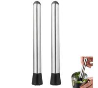 2 Pcs Cocktail Muddler Set, Stainless Steel Ice Crusher and Ice Pick, Professional Bar Tool for Home Cocktail Making, Muddler Collection for Bartenders and Enthusiasts