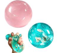 2 PCS Coconut Oil Squishy, Squishy Coconut Oil Stress Ball for Office and Study Focus, Handmade with Shell Design, Pink and Blue Colors